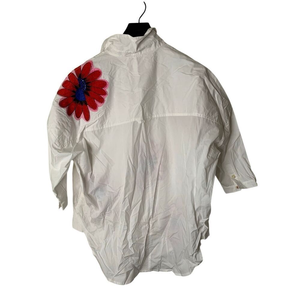 Anthropologie Maeve Embroidered Floral Blouse women's size XS S oversized NEW - Picture 3 of 5